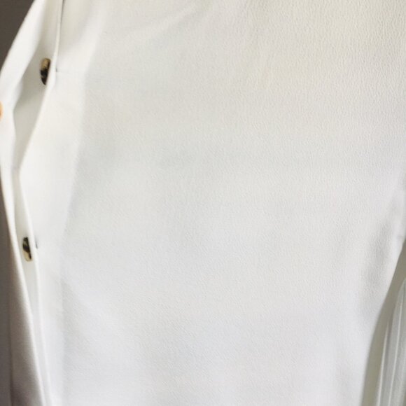 NWT Lafayette 148 Layla Plisse Pleated Sleeve Blouse Off-White Statement XL - Picture 9 of 16